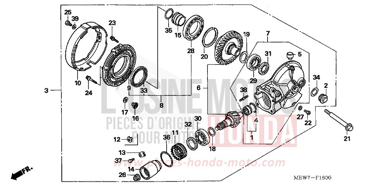 FINAL DRIVEN GEAR for Deauville ABS SPANGLE SILVER METALLIC (NHA49) from 2010